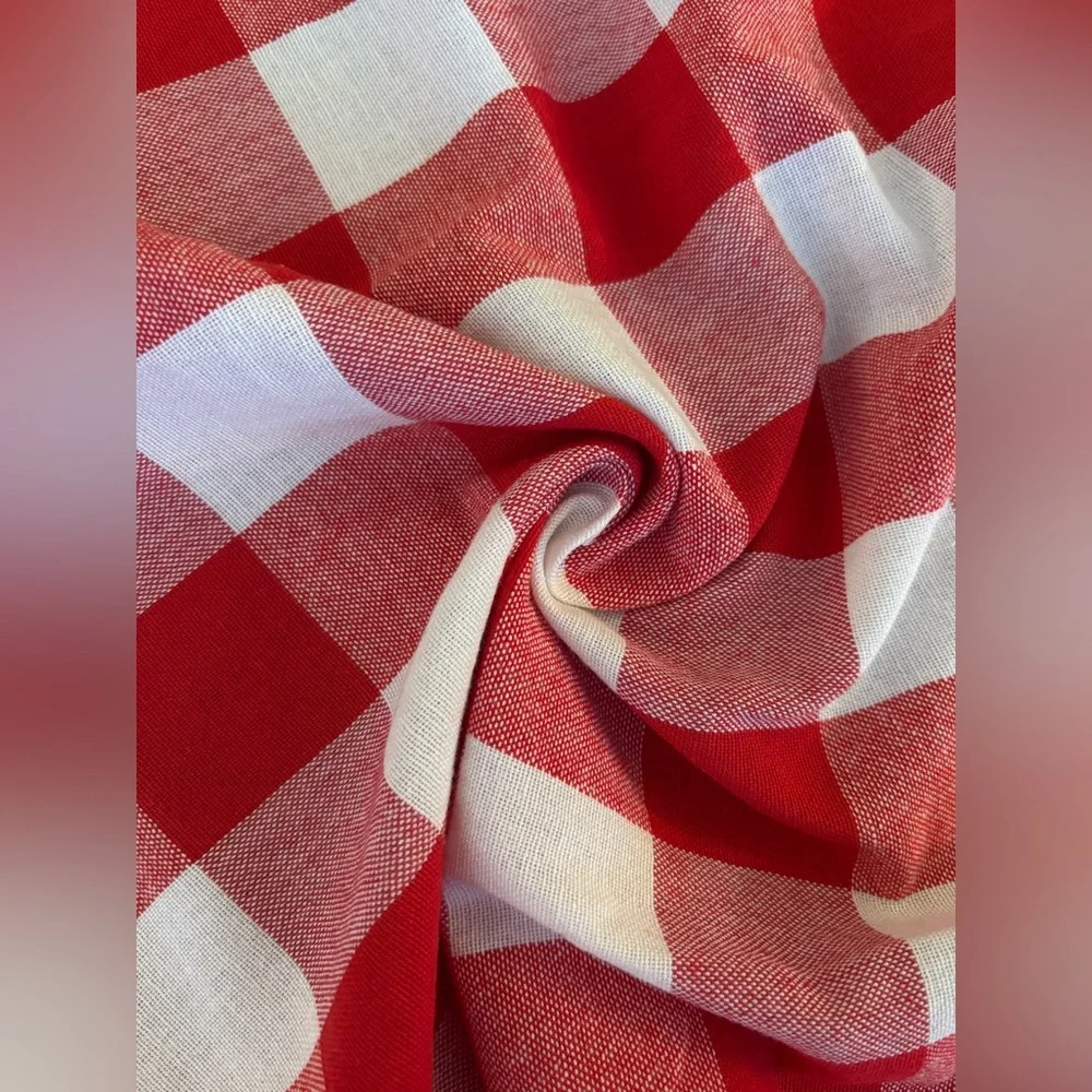 Handmade Kitchen Towel Red & Wht Buffalo Chck 100% cotton farmhouse Cottagecore - Picture 5 of 5